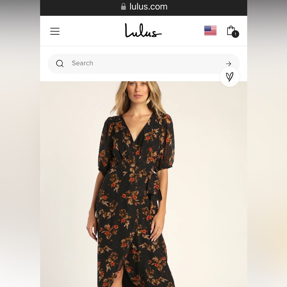 Brand new. Lulu’s Seasonal Chic Black Dot Wrap Dress
